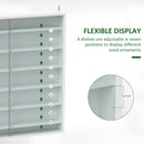 HOMCOM 7-Tier Wall Display Cabinet w/ Shelves Glass Doors