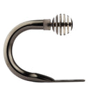 Metal Sliced - Pair of Holdaback Tiebacks with End Finials in Black Silk