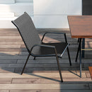 Outsunny Wicker Dining Chairs Set of 4, Stackable Outdoor Chairs