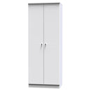 Monroe Ready Assembled Wardrobe with 2 Doors - White Matt / White