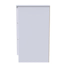 Milan 3 Drawer Bedside in White Gloss & White - Ready Assembled
