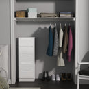 Milan 5 Drawer Bedside in White Gloss & White - Ready Assembled