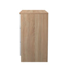 Milan 3 Drawer Chest in White Gloss & Bardolino Oak - Ready Assembled