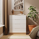 Milan 4 Drawer Chest in White Gloss & Bardolino Oak - Ready Assembled