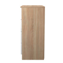 Milan 4 Drawer Chest in White Gloss & Bardolino Oak - Ready Assembled