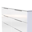 Milan 6 Drawer Chest in White Gloss & White - Ready Assembled