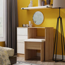 Milan 3 Drawer Vanity in White Gloss & Bardolino Oak - Ready Assembled