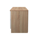 Milan 4 Drawer Bed Box in White Gloss & Bardolino Oak - Ready Assembled
