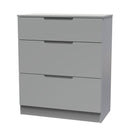 Milan 3 Drawer Deep Chest in Dusk Grey - Ready Assembled