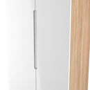 Milan Tall Double Wardrobe in White Gloss & Bardolino Oak - Ready Assembled