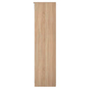 Milan Tall Triple Mirror Wardrobe in White Gloss & Bardolino Oak - Ready Assembled