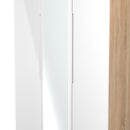 Milan Tall Triple Mirror Wardrobe in White Gloss & Bardolino Oak - Ready Assembled