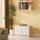 Milan Compact 2 Door TV & Media Unit in White Gloss & Bardolino Oak - Ready Assembled