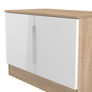 Milan Compact 2 Door TV & Media Unit in White Gloss & Bardolino Oak - Ready Assembled