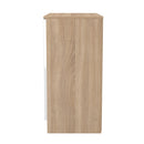 Milan 2 Door Cabinet in White Gloss & Bardolino Oak - Ready Assembled