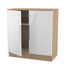 Milan 2 Door Cabinet in White Gloss & Bardolino Oak - Ready Assembled