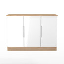 Milan 3 Door Sideboard in White Gloss & Bardolino Oak - Ready Assembled
