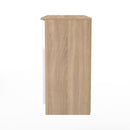 Milan 3 Door Sideboard in White Gloss & Bardolino Oak - Ready Assembled