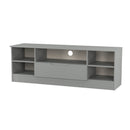 Milan Wide 1 Drawer TV & Media Unit in Dusk Grey - Ready Assembled
