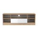 Milan Wide 1 Drawer TV & Media Unit in White Gloss & Bardolino Oak - Ready Assembled
