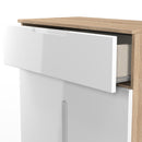 Milan 1 Drawer 2 Door Sideboard in White Gloss & Bardolino Oak - Ready Assembled