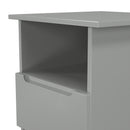 Milan Bottom Drawer Lamp Table in Dusk Grey - Ready Assembled