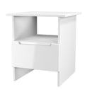 Milan Bottom Drawer Lamp Table in White Gloss & White Matt - Ready Assembled