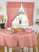 Molly - Gingham Pencil Pleat Curtains With Pelmet Header in Red