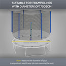 SPORTNOW 10ft Trampoline Net Replacement Safety Net with Zipped Door