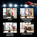 HOMCOM 3-in-1 Punching Bag with 2 Speedballs, 360° Reflex Bar, Red
