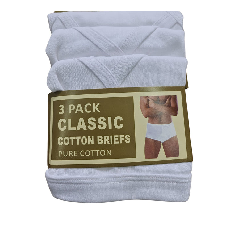 Classic 3 Pack Cotton Briefs - White