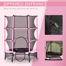 HOMCOM 4.6FT/75 Inch Kids Trampoline With Safety Enclosure, Indoor Outdoor