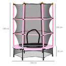 HOMCOM 4.6FT/75 Inch Kids Trampoline With Safety Enclosure, Indoor Outdoor