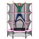 HOMCOM 4.6FT/75 Inch Kids Trampoline With Safety Enclosure, Indoor Outdoor