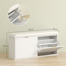 HOMCOM Shoe Storage Bench With Cushion And Flip-Drawer 104x26x47.5cm