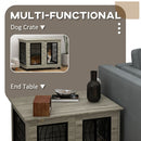PawHut Dog Crate Furniture, End Table w/ Cushion