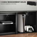 HOMCOM 160cm TV Unit W/ LED Lights For 65 Inch TV Modern TV Stand Cabinet Black