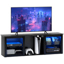 HOMCOM 160cm TV Unit W/ LED Lights For 65 Inch TV Modern TV Stand Cabinet Black
