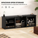 HOMCOM 160cm TV Unit W/ LED Lights For 65 Inch TV Modern TV Stand Cabinet Black