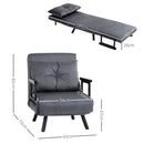 HOMCOM Click Clack Single Chair Bed Settee For Living Room, Guest Room