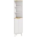 HOMCOM Slim Bathroom Storage Unit, Bathroom Cabinet with Doors, White