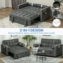 HOMCOM 2 Seater Pull Out Sofa Bed with Adjustable Backrest