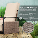 Outsunny Rattan Garden Recliner Chair Sun Lounger w/ Side Tray
