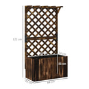 Outsunny Wooden Planter with Trellis and Drainage Holes