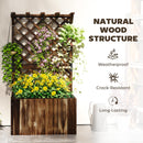 Outsunny Wooden Planter with Trellis and Drainage Holes