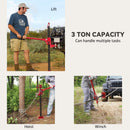HOMCOM 33\" 3 Tonne High Lift Farm Jack for 4x4 Tractors Trucks, Red