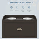 PawHut Stainless Steel Raised Dog Bowl w/ 21L Storage Drawer, for Large Dogs