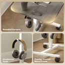 HOMCOM Natural Standing Desk Mobile Overbed Table W/ Wheels For Home Office