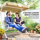 Outsunny 2 Seater Garden Bench Cushion Outdoor Seat Pad with Ties