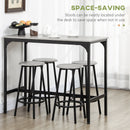 HOMCOM 5 Piece Brown Bar Table And Stools Set With Metal Frame Rustic